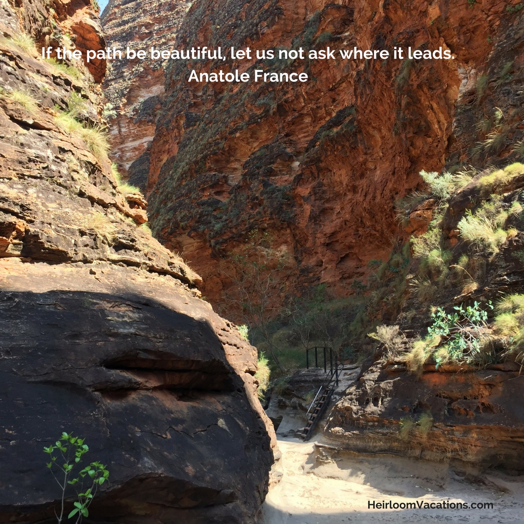 red rocks and path