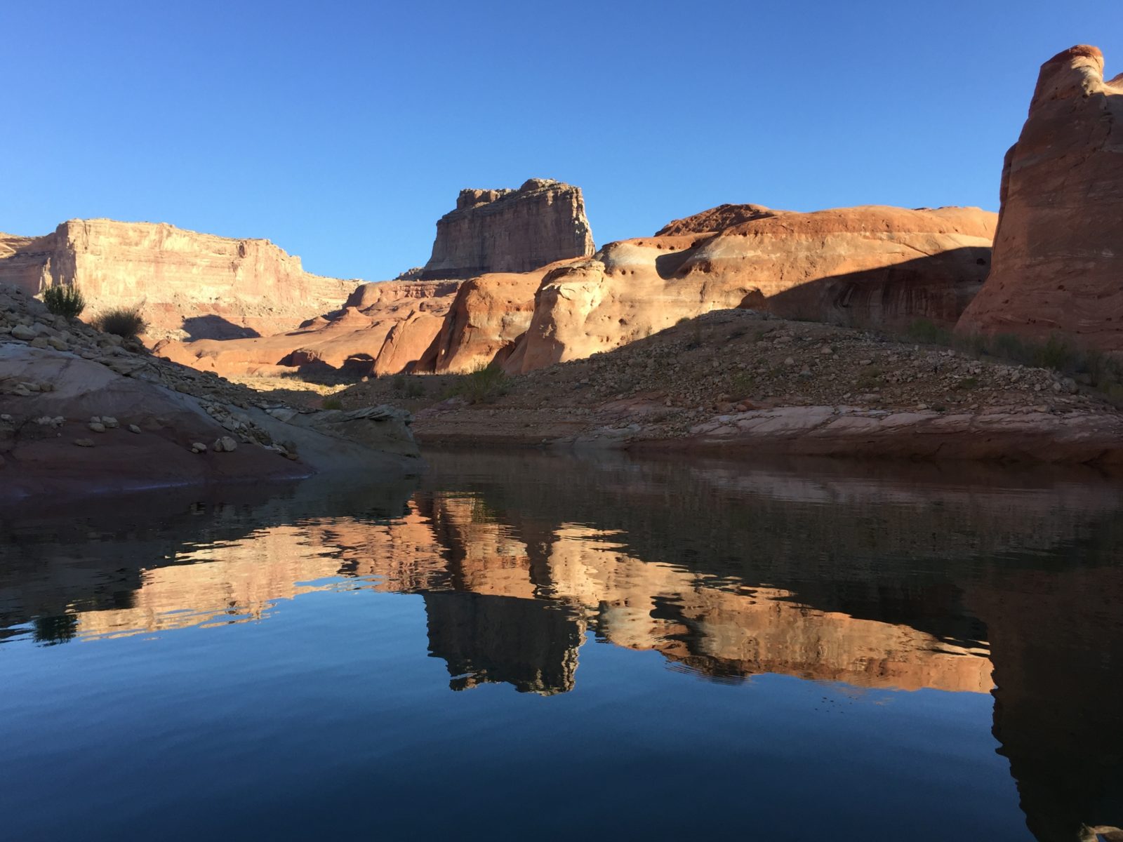 Sun on rocks Lake Powell