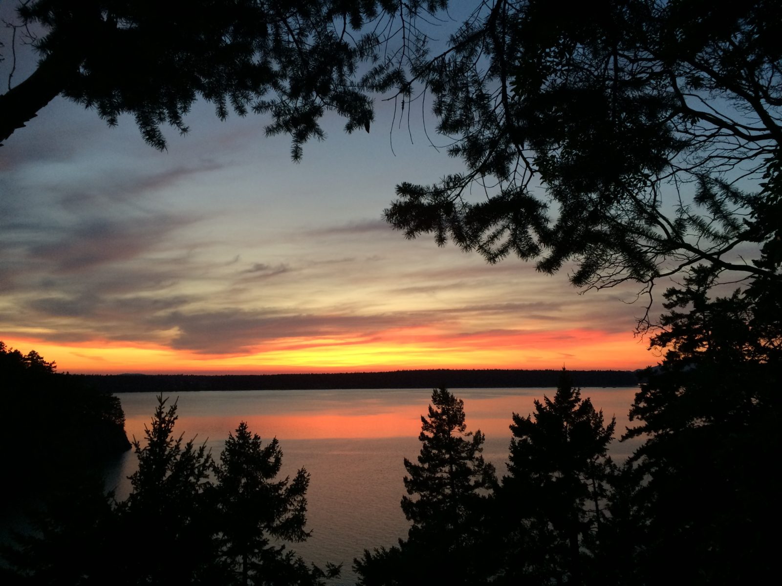 sunset over the San Juan Islands