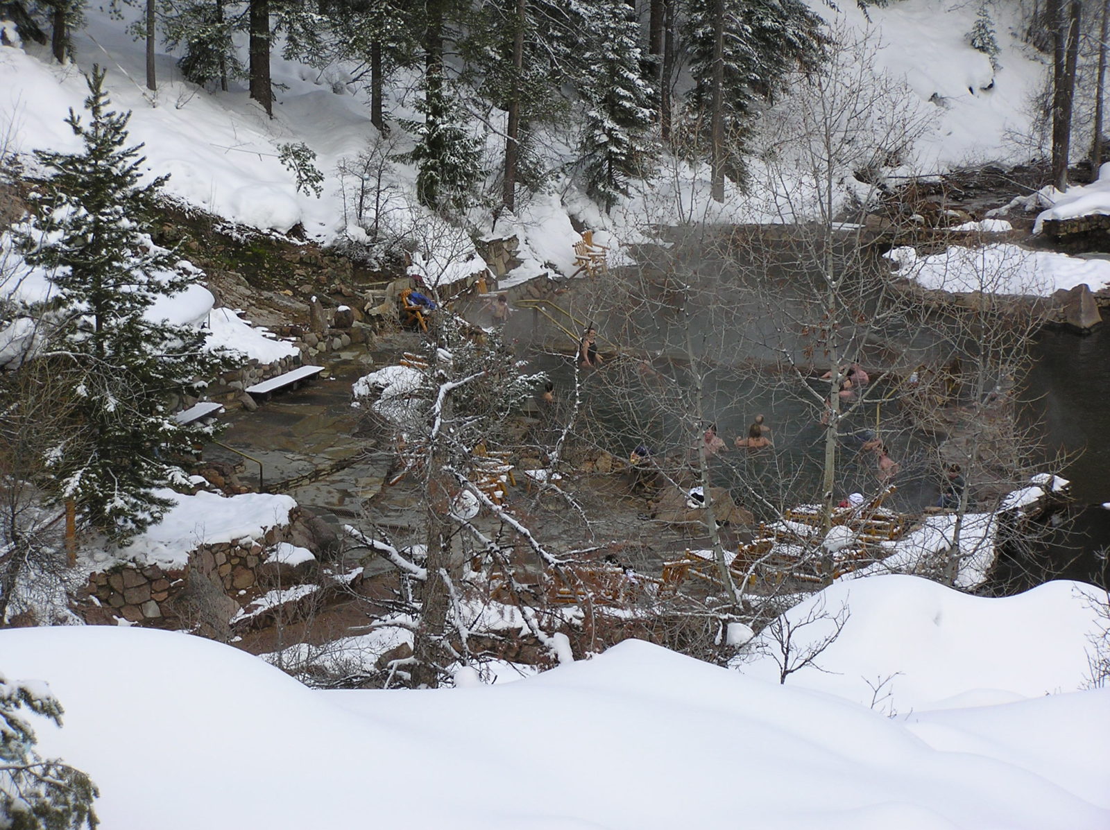 hot springs in the snow