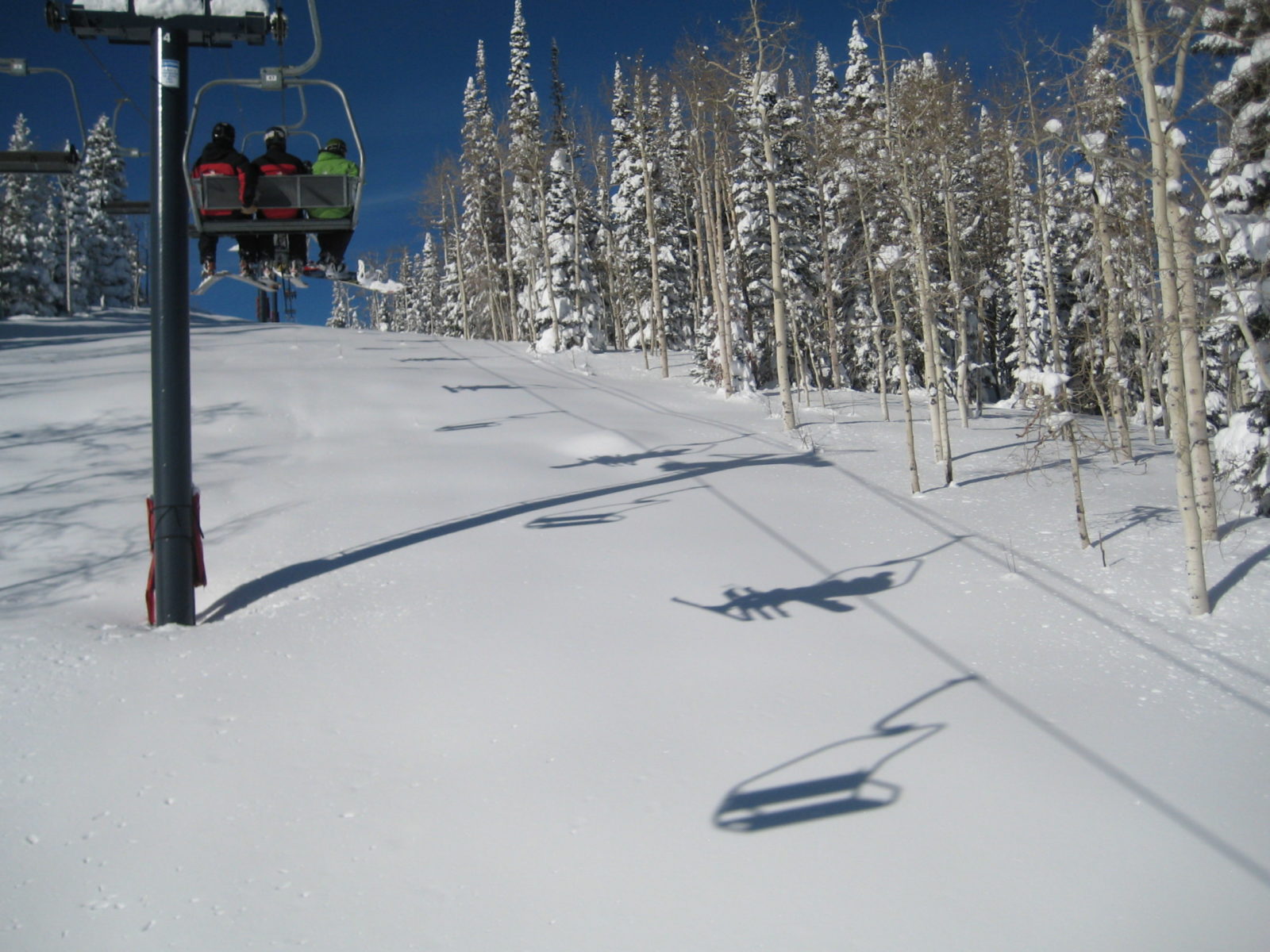 snow with shadows on it