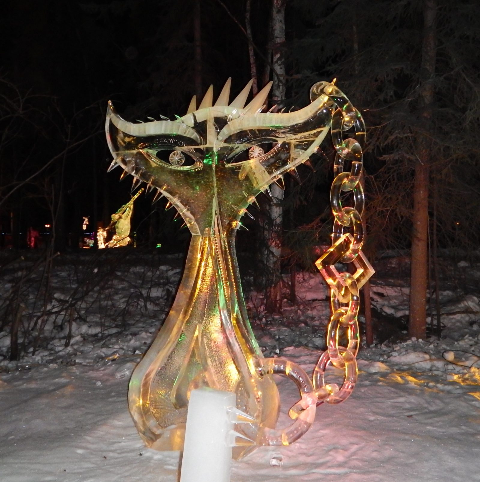 cat sculpture in Ice AK