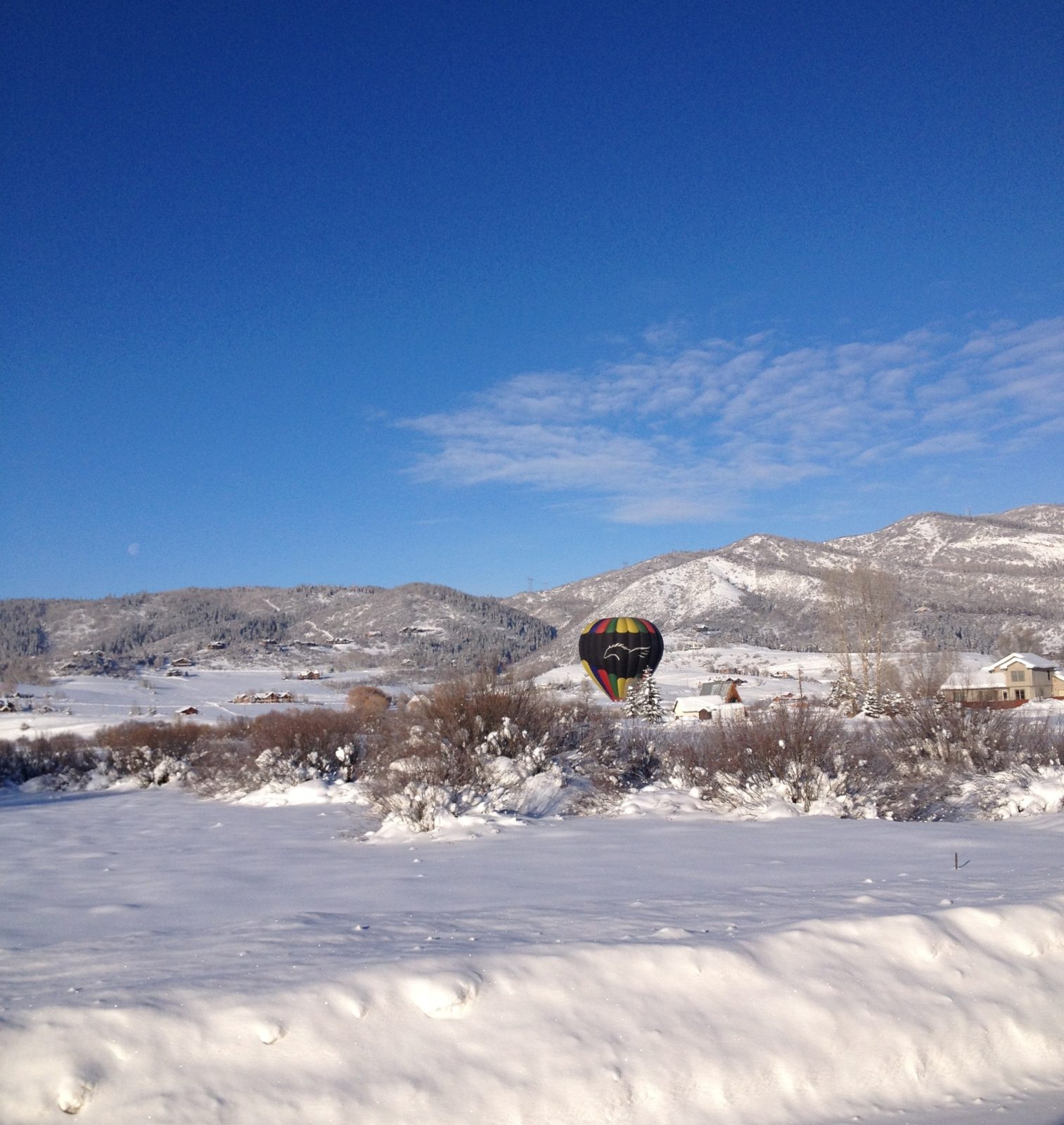 balloon in a field of snow