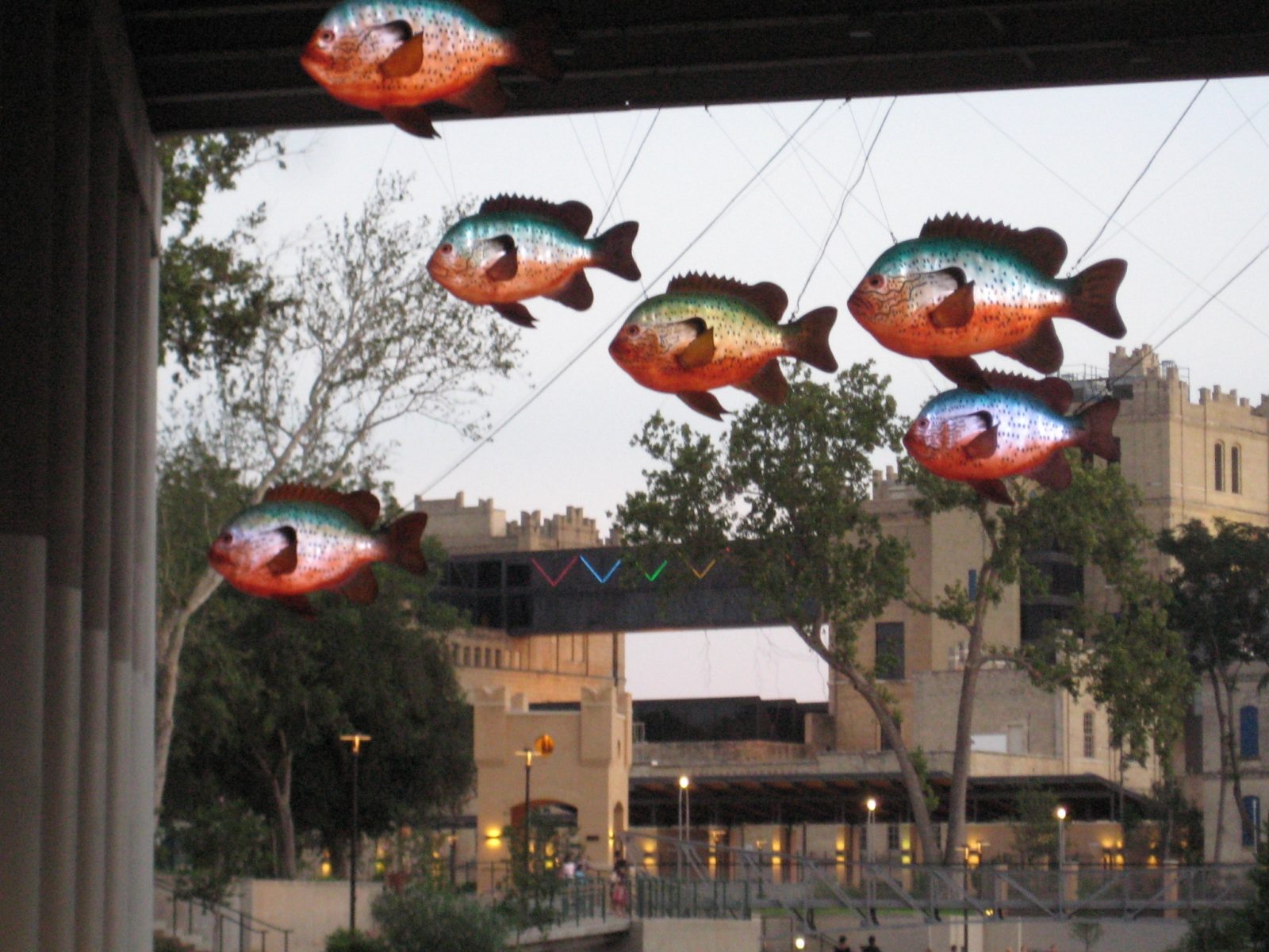 Fish sculpture under the bridge