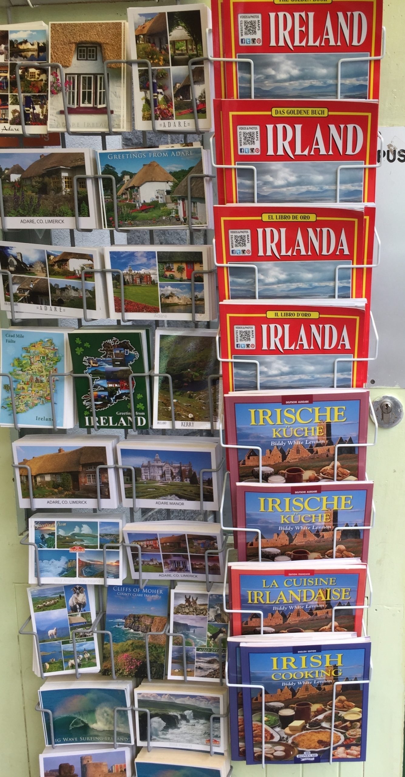 Book rack with Ireland books