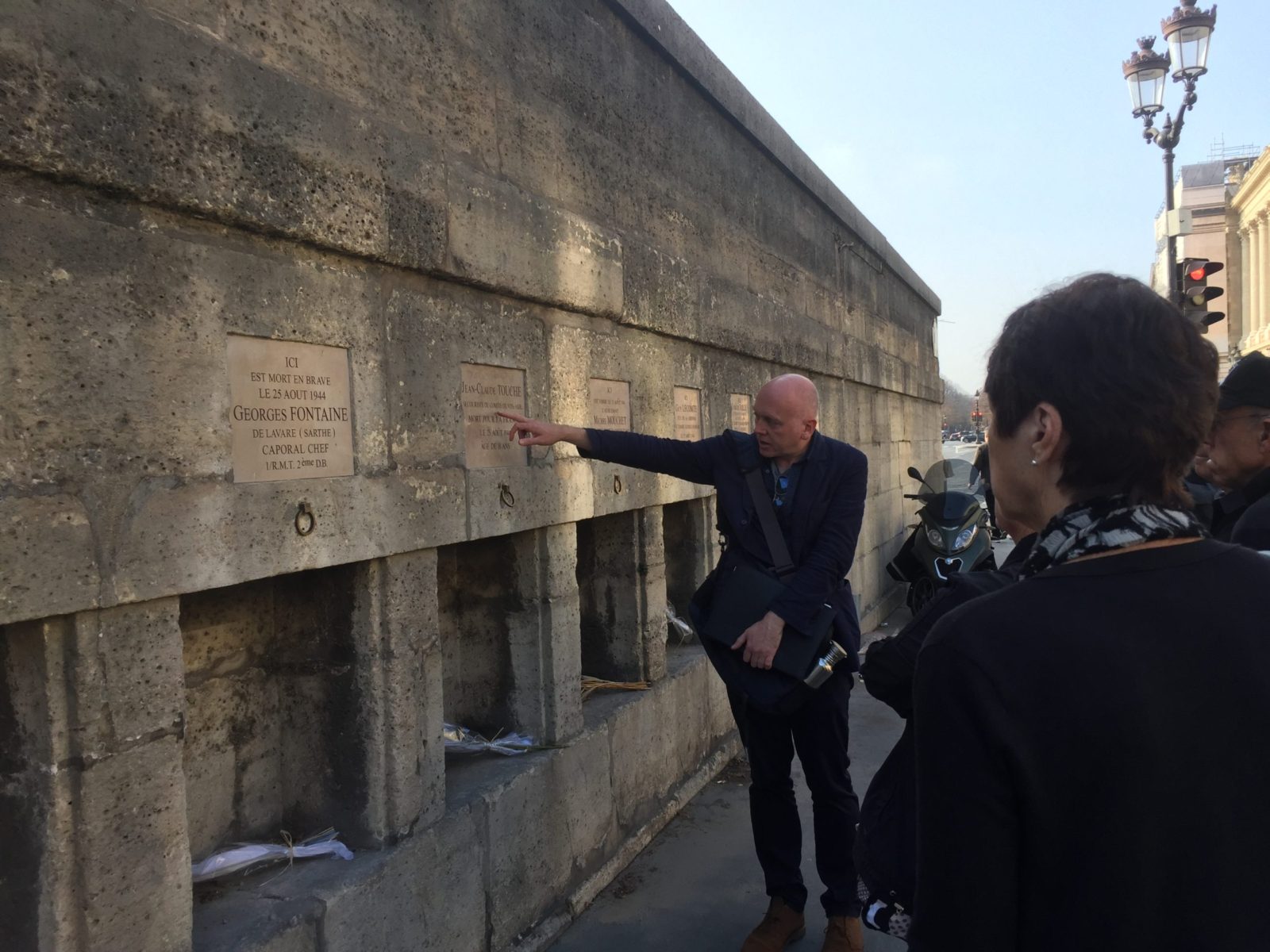 Nigel Perrin leads a tour in Paris