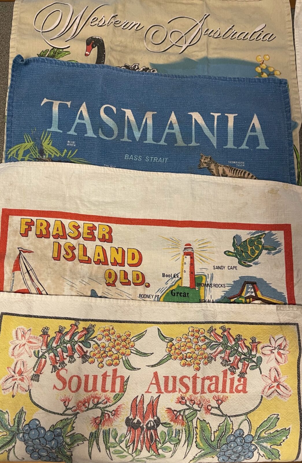 Tea towels from Australia regions