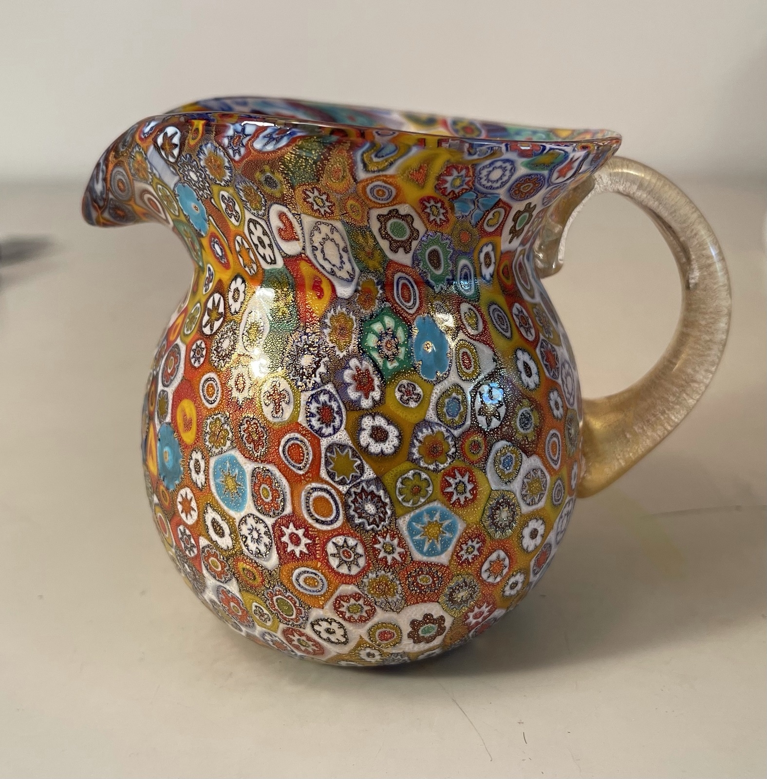 Italian glass pitcher