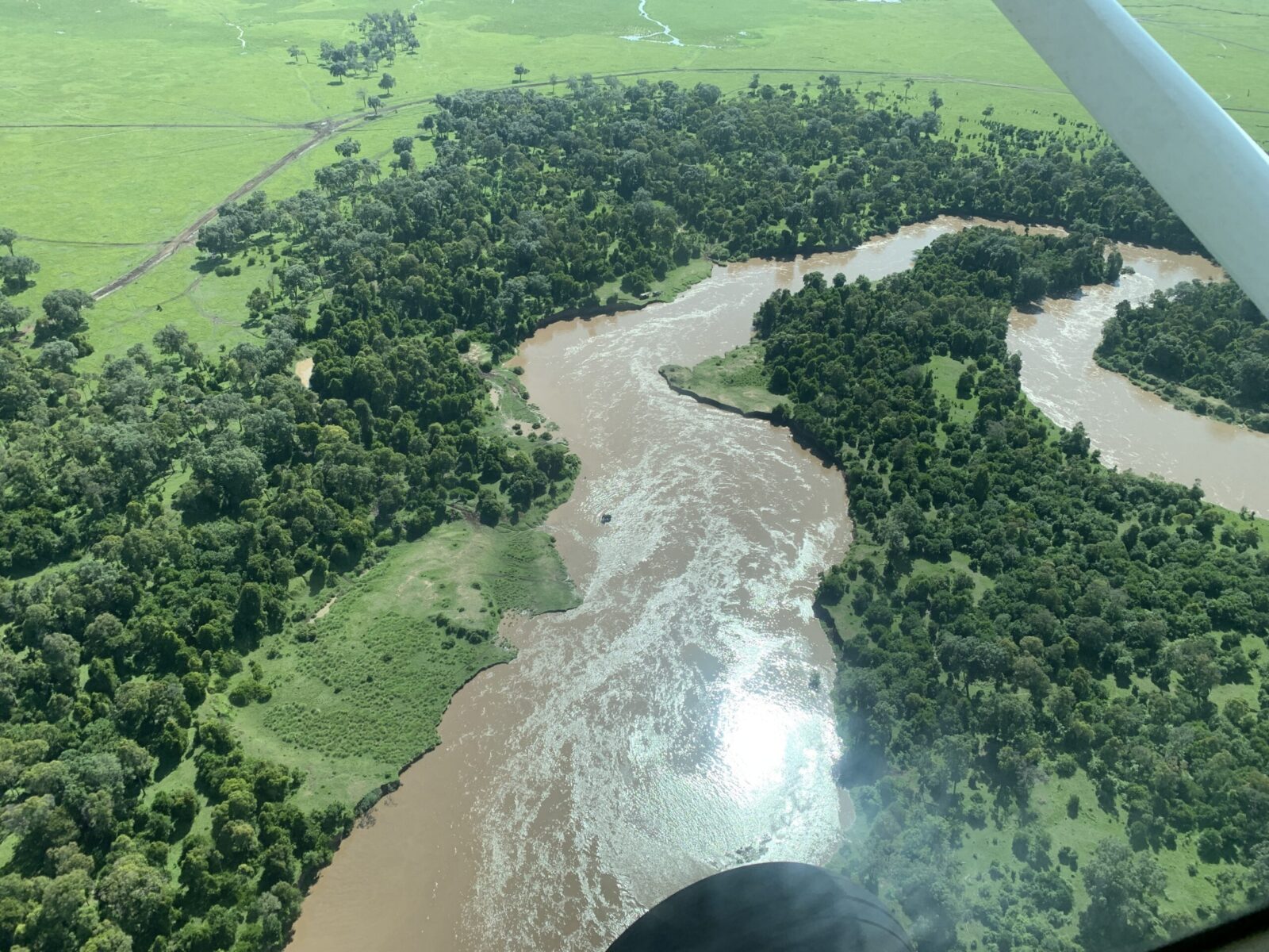 aerial view of river