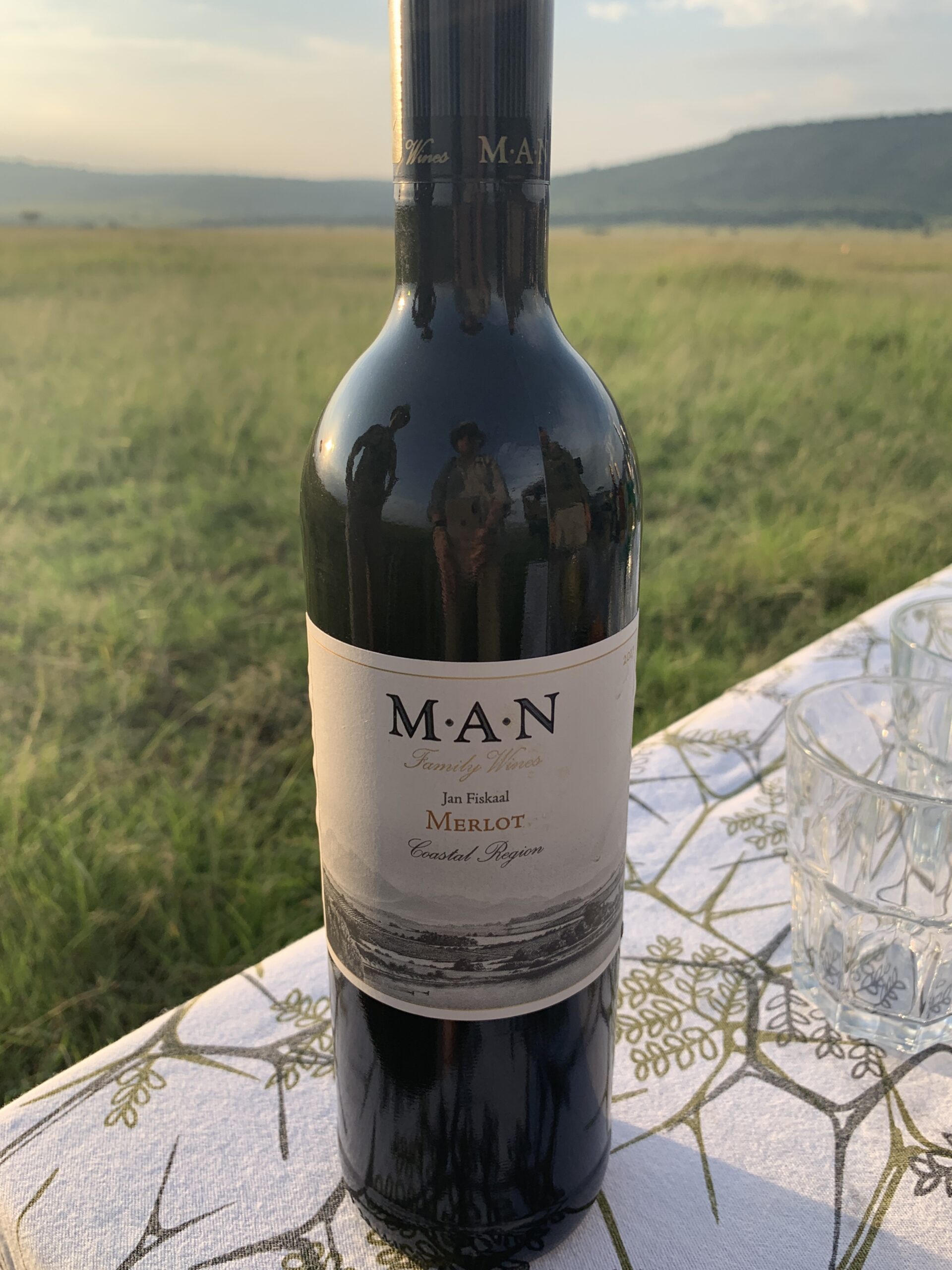 Wine bottle label M-A-N