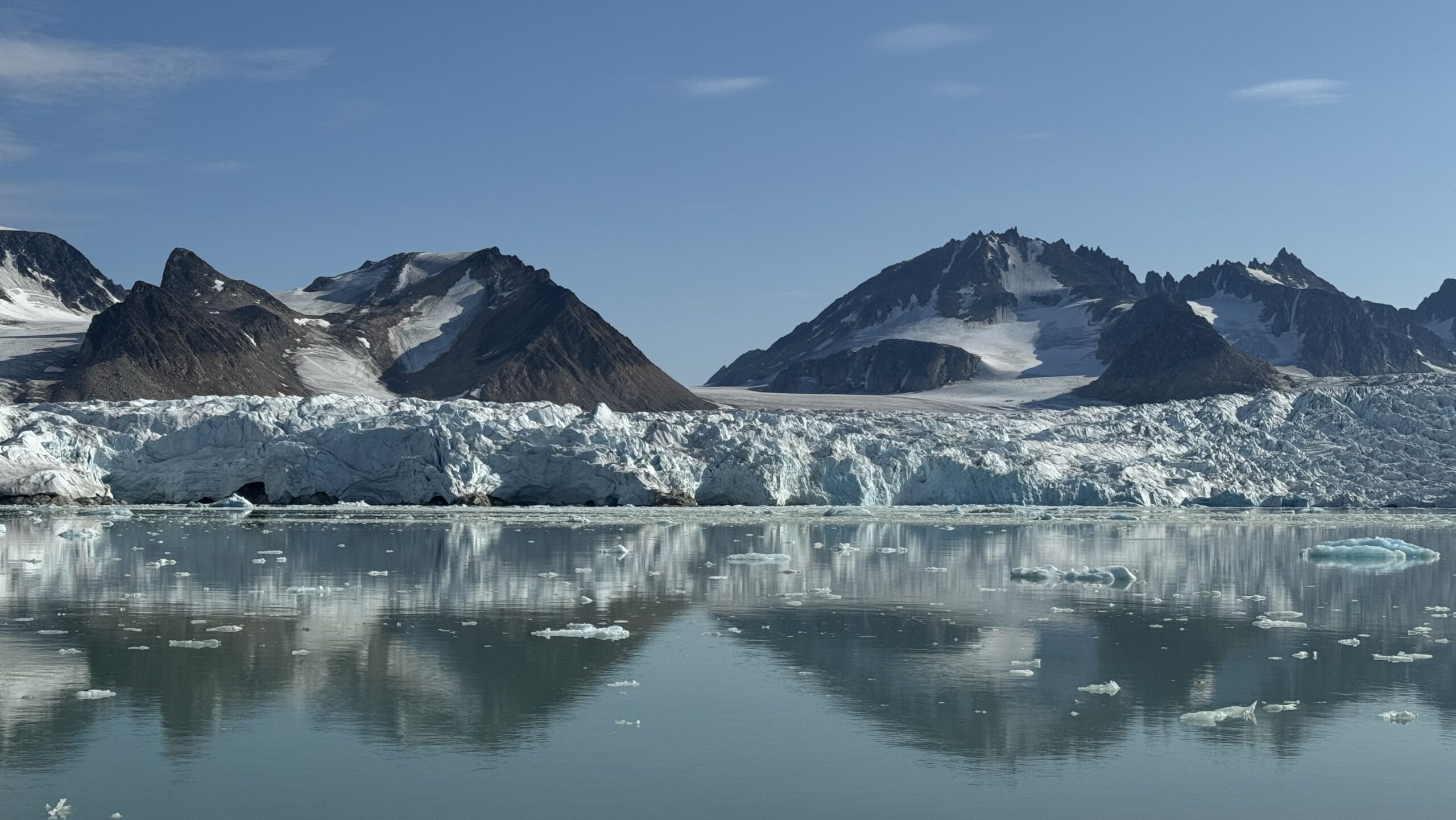 Mountains and glacier reflection