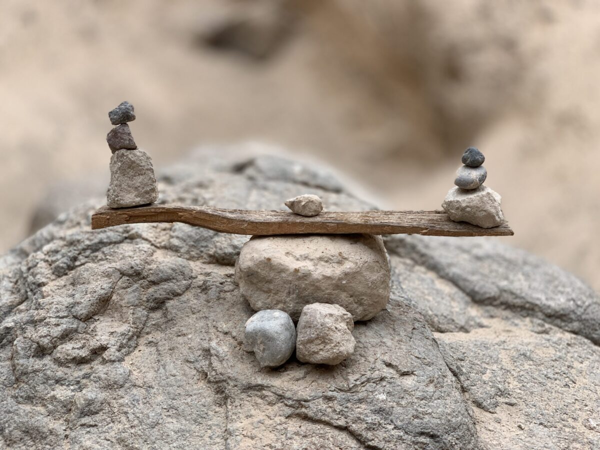 Balanced rock stack