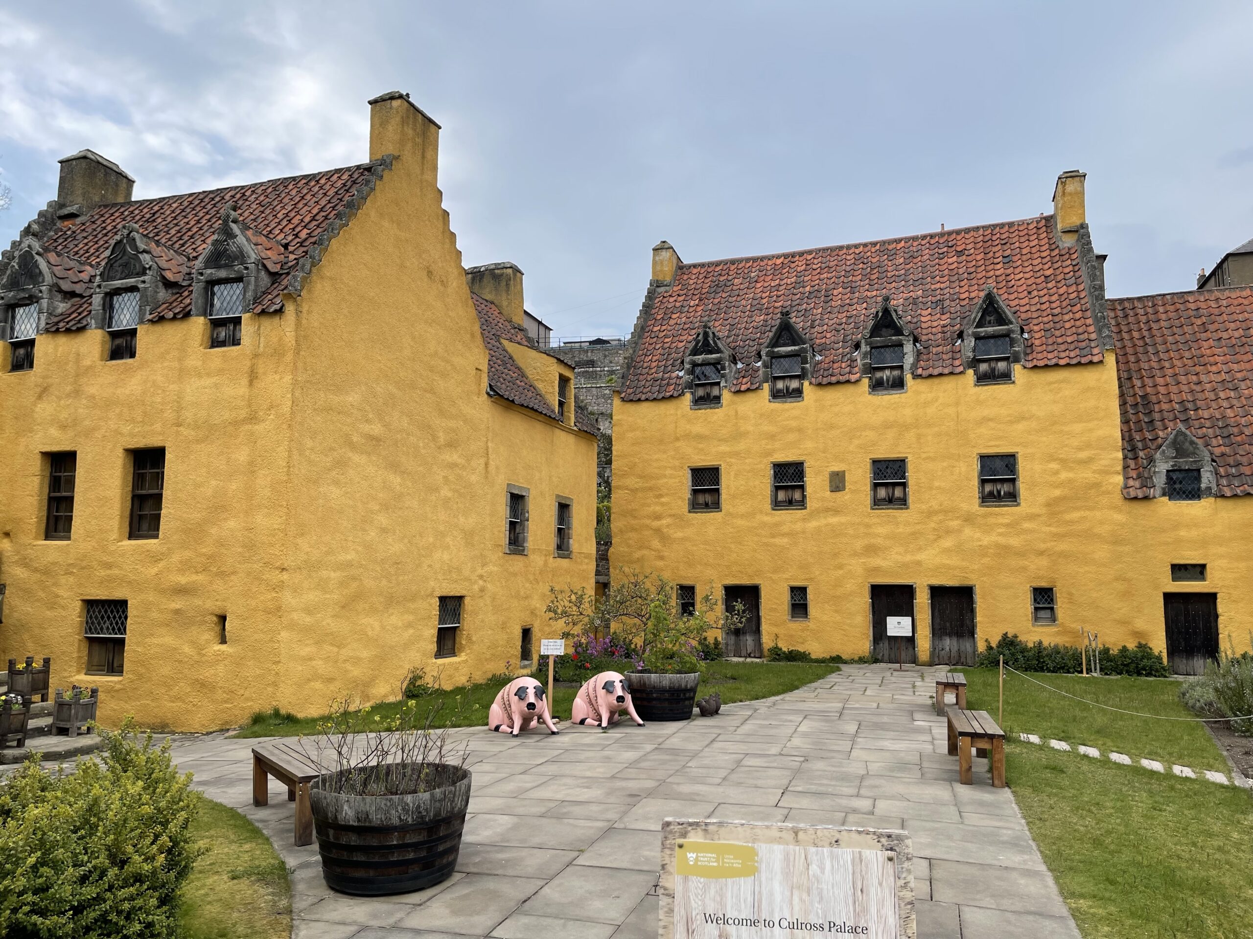 yellow buildings of Culross Palace, Scotland