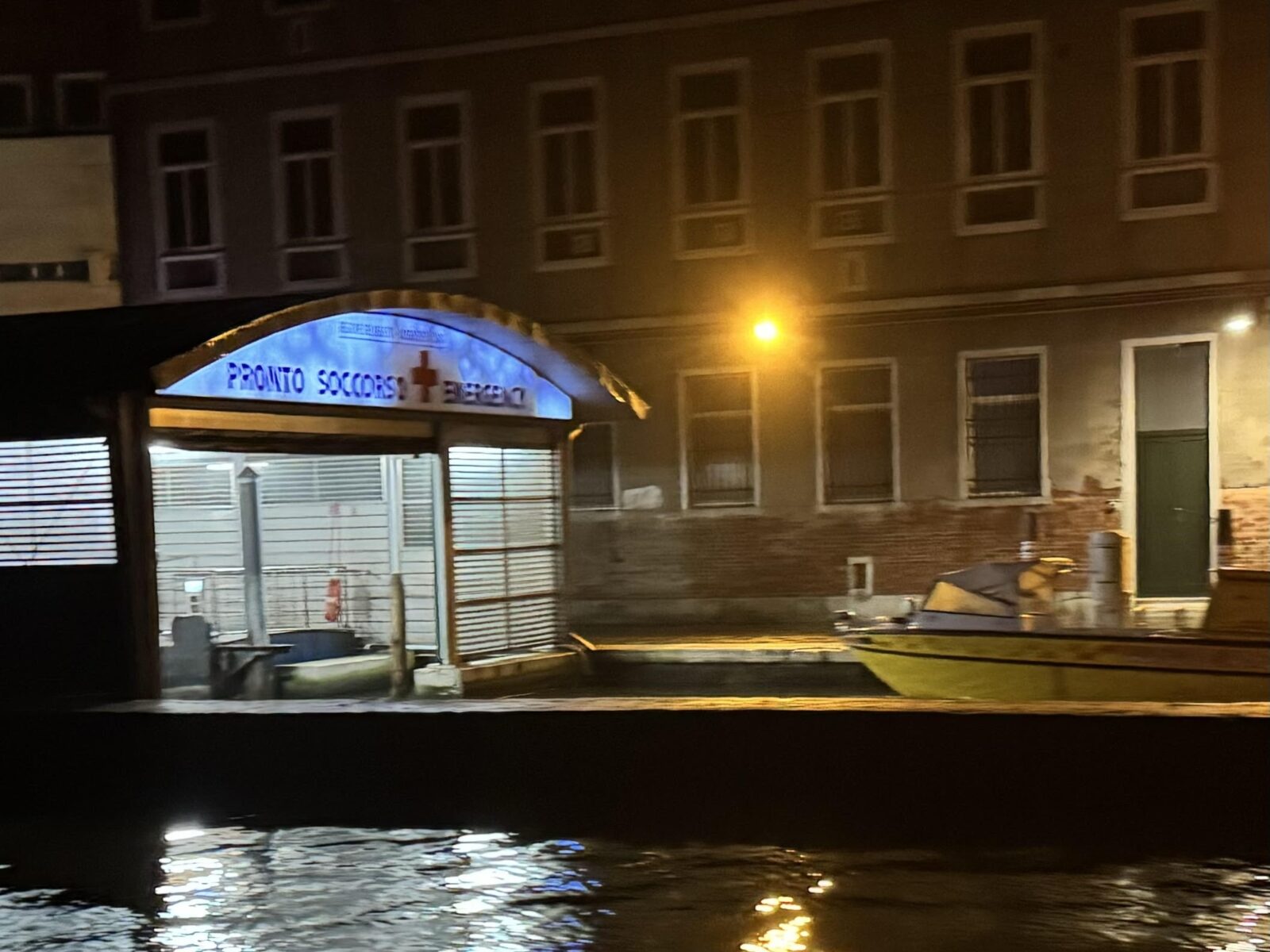 Venice Italy Boat and hospital entrance