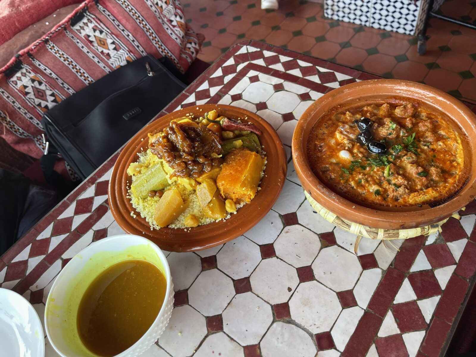 Moroccan dishes served in tagines