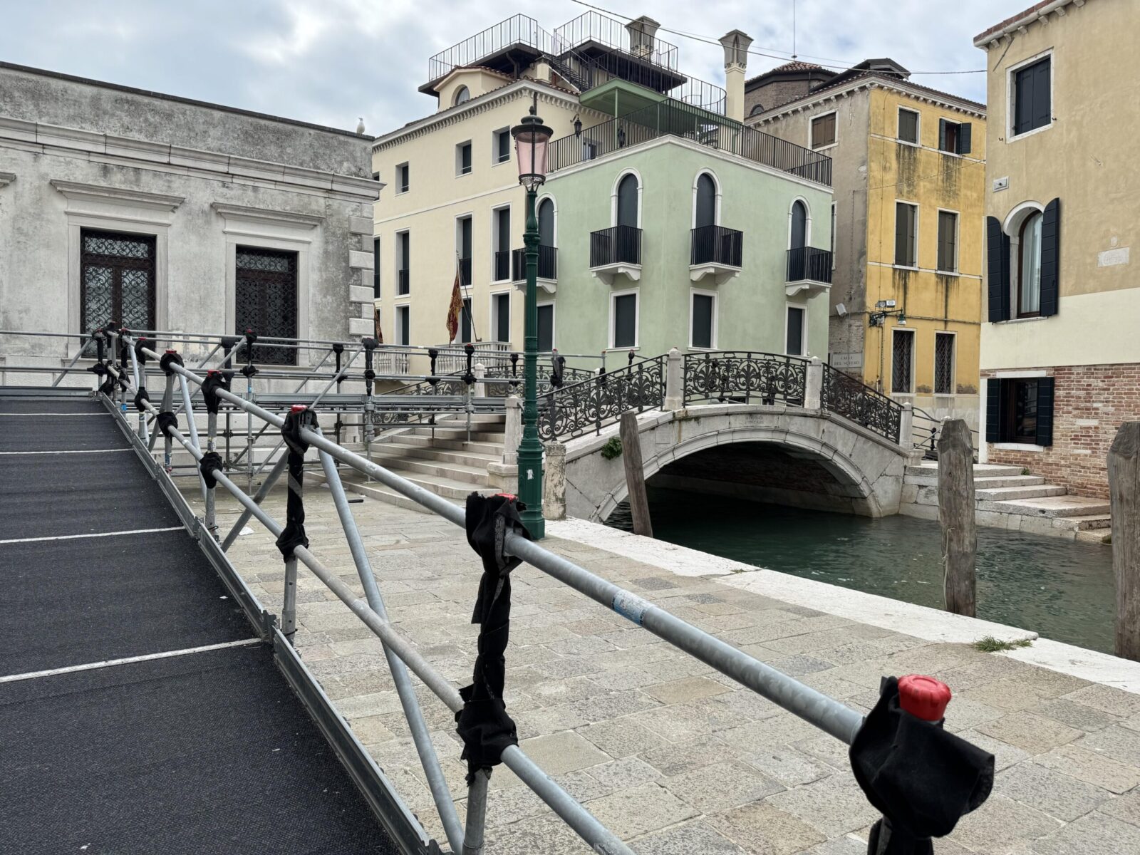 Ramp and bridge over canal in Venice Italy